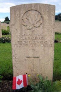 Private Gordon Belrose's Grave Marker