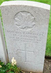 Private Howard Gransden's Grave Marker