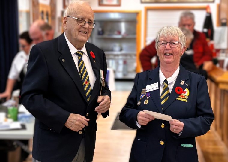 Cde Mary Trelford was presented with her 30 year pin on 11 Nov 25