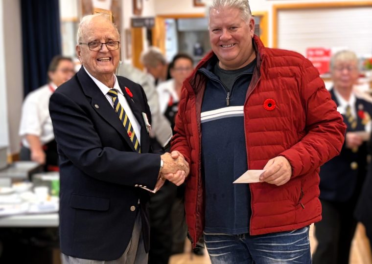 Cde Randy Mills was presented with heis35 year pin on 11 Nov 25