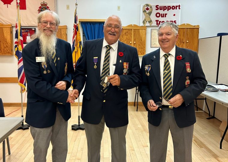 Cdr Ben Angel was honoured with his 50 Year Medal by Gary Miller, the President of Branch 383, along with Robert Pawley on 25 Sep